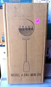 lot 62 image: NEW - Justice Design Group LumenAria 8 Tall 1 Light Tapered Cylinder Shade Pendant Model FAL-8816-28