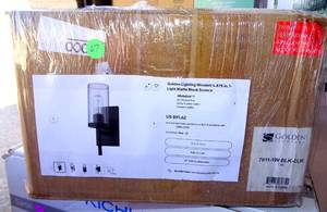 lot 67 image: Golden Lighting Winslett 14 Tall Bathroom Sconce Model 7011-1W BLK-CLR