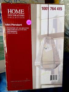 lot 106 image: NEW IN BOX - Home Decorators Chrome Finish Mini Pendant Model #1001 764 415