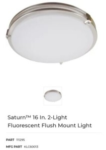 lot 131 image: NEW Juno Saturn Semi-Flush Mount Ceiling Light With Switchable Color Temperature (2700K-5000K), 16-Inch, Brushed Nickel