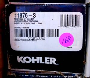 lot 168 image: KOHLER SOS KOH TRADITIONAL 42IN GRAB BAR 11876 S - Stainless Steel