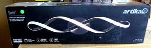 lot 217 image: BIG $ LOT - Artika Swirl 27 in. 1-Light Matte Black Modern Integrated LED Vanity Light Bar for Bathroom