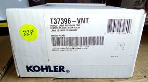 lot 224 image: KOHLER T37396-VNT Pureflo Cable Bath Drain Trim Vintage Nickel