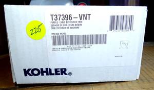 lot 225 image: KOHLER T37396-VNT Pureflo Cable Bath Drain Trim Vintage Nickel