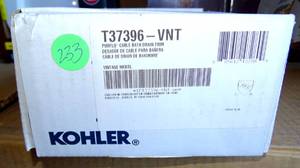 lot 233 image: KOHLER T37396-VNT Pureflo Cable Bath Drain Trim Vintage Nickel