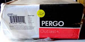 lot 264 image: NEW - 1 BOX - Pergo Outlast Soft Oak Glazed 12 mm T x 7.4 in. W Waterproof Laminate Wood Flooring (19.63 sqftcase)