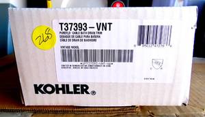 lot 268 image: NEW - KOHLER T37396-VNT Pureflo Cable Bath Drain Trim Vintage Nickel