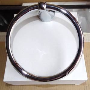 lot 10 image: NEW - STAINLESS STEEL WALL MOUNTED TOWEL RINGS (2 X $)