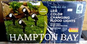 lot 11 image: $$$ Hampton Bay LED Color Changing Flood Lights - OPEN BOX, RETURN