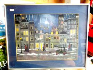 lot 16 image: 1989 AMANDA MATHIS SIGNED WATERCOLOR PRINT - FRAMED AND MATTED UNDER GLASS
