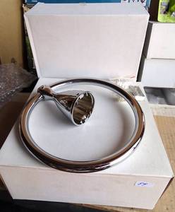 lot 89 image: NEW - STAINLESS STEEL WALL MOUNTED TOWEL RINGS (2 X $)