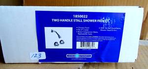 lot 123 image: Jones Stephens Chrome Plated Two Handle Stall Shower Faucet, 1850022