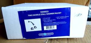 lot 137 image: Jones Stephens Chrome Plated Two Handle Stall Shower Faucet, 1850022