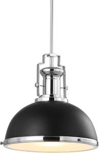 lot 247 image: NEW $$$ - JONATHAN Y JYL9536B Homer 13 Adjustable IronGlass Vintage LED Kitchen Pendant for Living Room Bedroom, Classic Cottage, BlackChrome