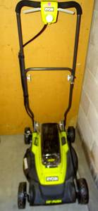 lot 109 image: BIG $ LOT - RYOBI 40V 18 in. 2-in-1 Cordless Battery Walk Behind Push Lawn Mower (Tool Only)
