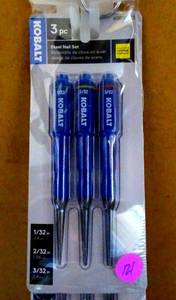 lot 192 image: KOBALT 3PC STL NAIL SET 0815843 132, 232, 332