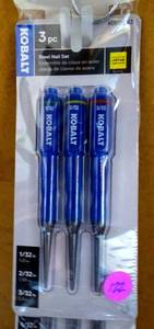 lot 193 image: KOBALT 3PC STL NAIL SET 0815843 132, 232, 332