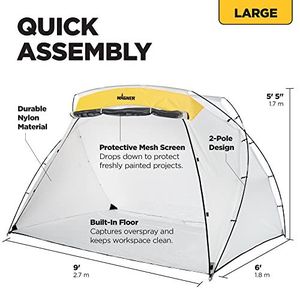 lot 114 image: NEW - HOME DEPOT Spray Shelter 9 ft. x 6 ft. White Polyester by Wagner