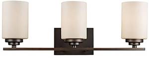 lot 77 image: Trans Globe 70523 ROB Mod Pod Modern Rubbed Oil Bronze 3-Light Bathroom Lighting Sconce