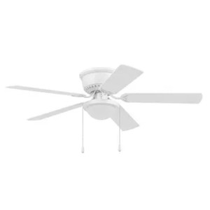 lot 113 image: NEW - Leighton 52 Hugger Ceiling Fan, White Part 359769