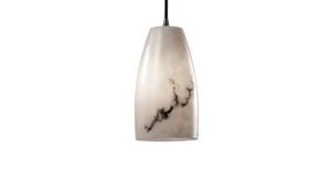 lot 61 image: NEW - Justice Design Group LumenAria 8 Tall 1 Light Tapered Cylinder Shade Pendant Model FAL-8816-28
