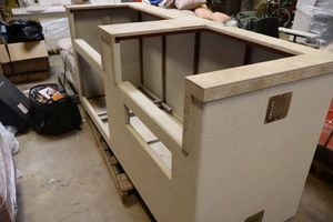 lot 346 image: Steel framed island display counter as shown
