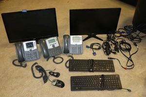 lot 323 image: Monitors, keyboards and office phones