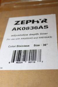 lot 210 image: Zephyr adjustable depth liner 36, # AK0836AS