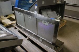 lot 279 image: Bertazzoni 36 Chimney range hood, model K31BMLM1XE