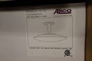 lot 368 image: Alico brand - Toro ceiling mount fixtures with opal glass (still in box) - 2 total