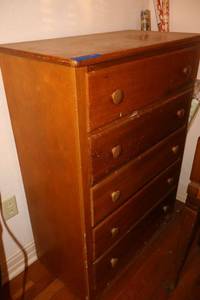 lot 21 image: Vintage tall dresser - 30wx17dx42.5h