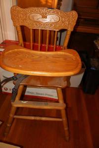 lot 73 image: Wooden highchair by Rochelle furniture