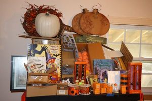 lot 95 image: Halloween and Fall decorations