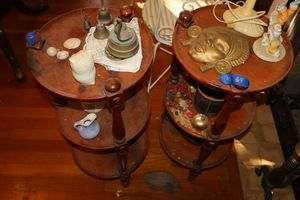 lot 64 image: Pair of wooden stands plus contents