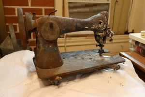lot 135 image: Vintage sewing machine as shown