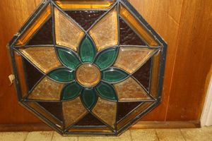 lot 215 image: Stained glass window piece