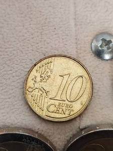 lot 59 image: Collectible Foreign money - European Euro - 10 cent-(2010, 1 Euro-(2000), 2 Euro-(2001, 2008, 2002, 2011)