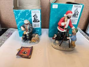 lot 54 image: Collectible Vintage Kelly Jr - Christmas themed Hobo - Bisque porcelain Christmas - E. Kelly Jr. - hand signed initials-signature