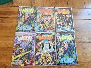 lot 24 image: Vintage Collectible First Comics - WARP - #1, 3, 7, 9, and 18