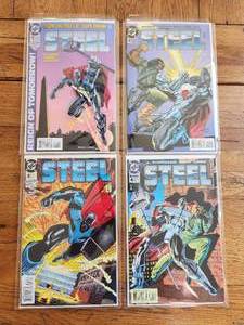 lot 112 image: Vintage Collectible DC Comic - Steel - #1, 2, 3, 4