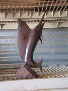 lot 56 image: wooden fish statue