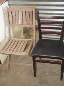 lot 113 image: wooden chair, padded wooden chair