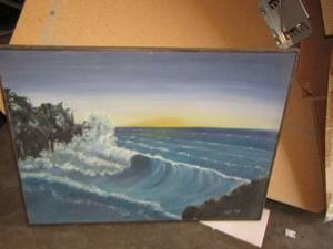 lot 83 image: sunset painting by NK 78