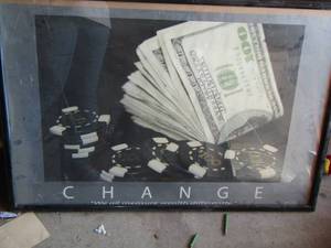 lot 121 image: framed money poster