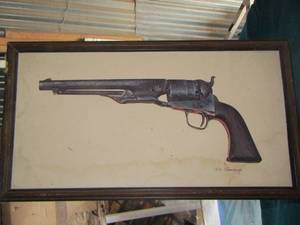 lot 122 image: framed pistol art oleg stavrowsky
