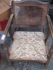 lot 189 image: wicker back padded rocking chair