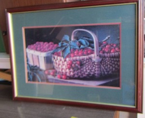 lot 19 image: FRAMED ART - CHEERIES IN BASKETS