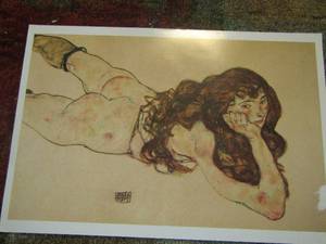 lot 284 image: ART -  FEMALE LYING ON HER STOMACH - by EGON SCHIELE  1917