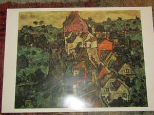 lot 283 image: EGON  SCHIELE print of  LANDSCAPE AT KRUMAU