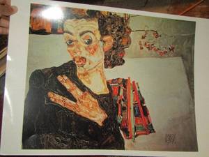 lot 282 image: ART - SELF -PORTRAIT with BLACK VASE and SPREAD FINGERS by  EGON SCHIELE 1911